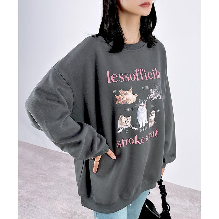 【2025AW新作】ねこプリントスウェットチュニック | CLOTHY | 詳細画像8 