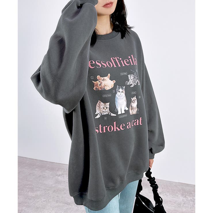 【2025AW新作】ねこプリントスウェットチュニック | CLOTHY | 詳細画像9 