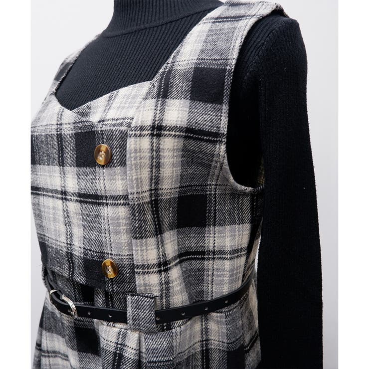 【2025AW新作】インナー付グレンチェックワンピース | CLOTHY | 詳細画像18 