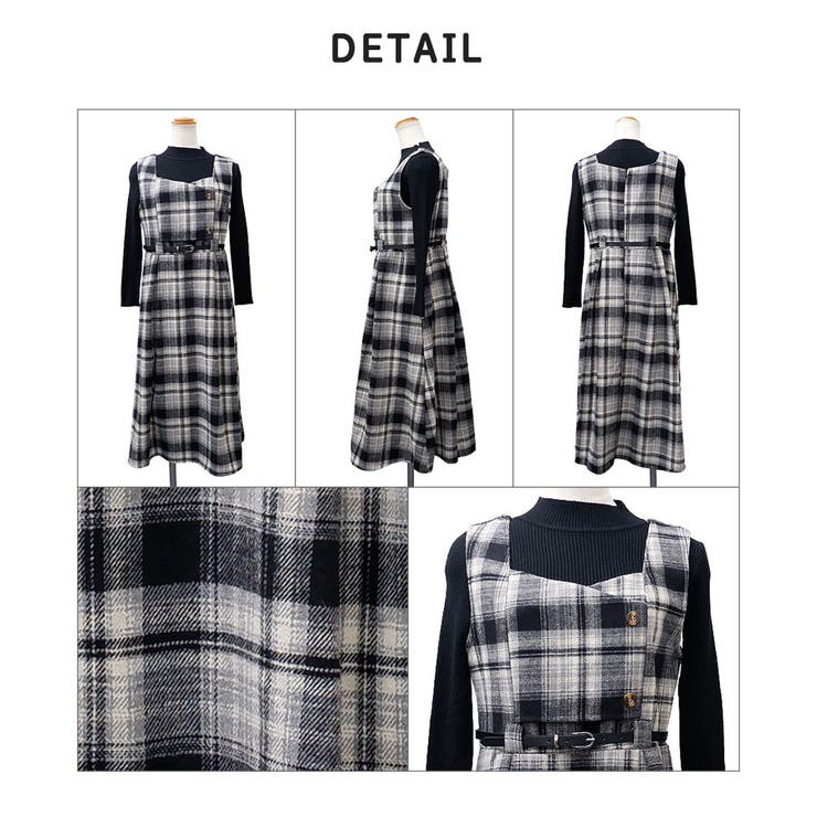 【2025AW新作】インナー付グレンチェックワンピース | CLOTHY | 詳細画像21 