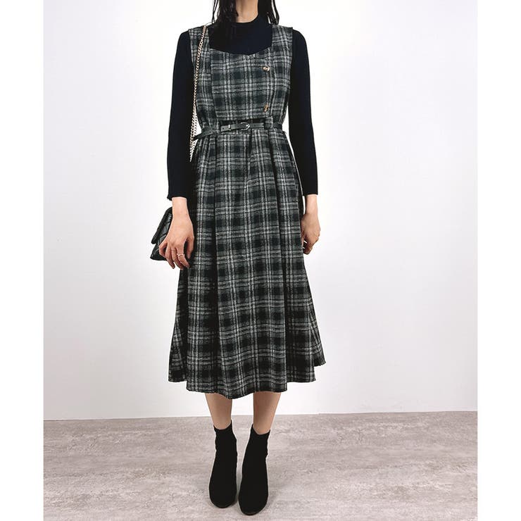 【2025AW新作】インナー付グレンチェックワンピース | CLOTHY | 詳細画像4 