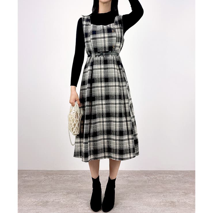 【2025AW新作】インナー付グレンチェックワンピース | CLOTHY | 詳細画像8 