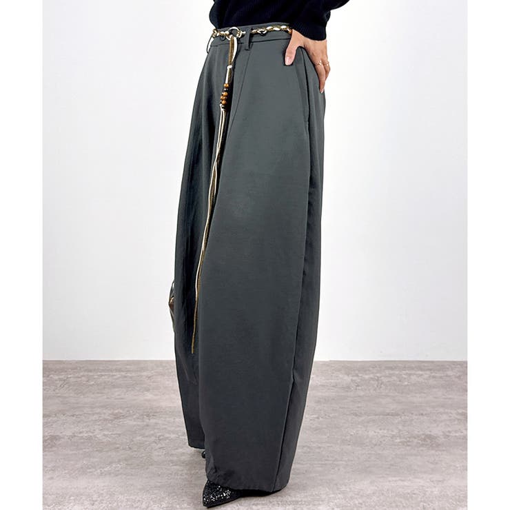 【2025AW新作】ベルト付きワイドパンツ | CLOTHY | 詳細画像7 