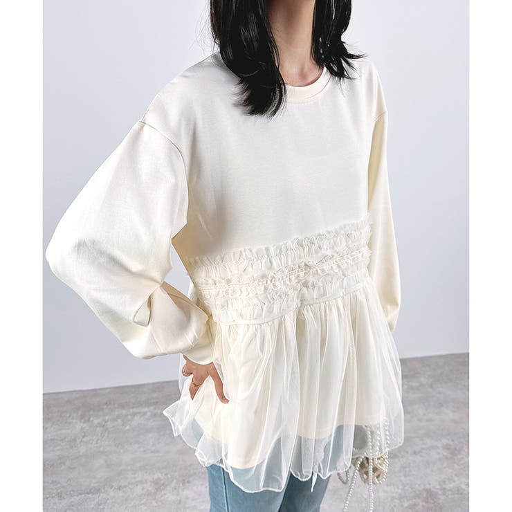 【2025AW新作】チュールレイヤードトップス | CLOTHY | 詳細画像8 