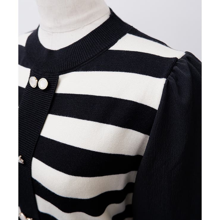 【2025AW新作】ボーダーニットレイヤードワンピース | CLOTHY | 詳細画像12 