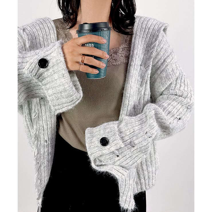 【2025AW新作】セーラーカラー配色リボンカーディガン | CLOTHY | 詳細画像13 