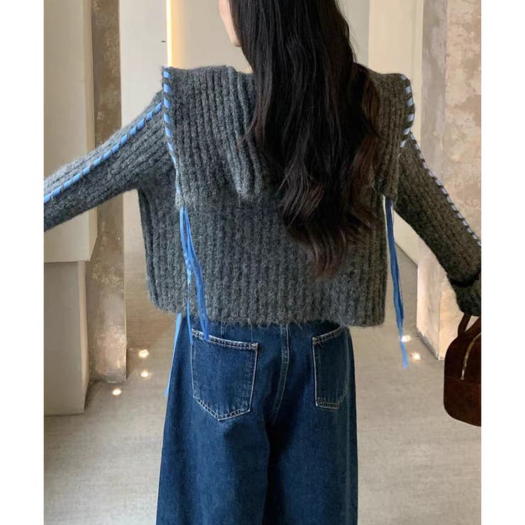 【2025AW新作】セーラーカラー配色リボンカーディガン | CLOTHY | 詳細画像20 