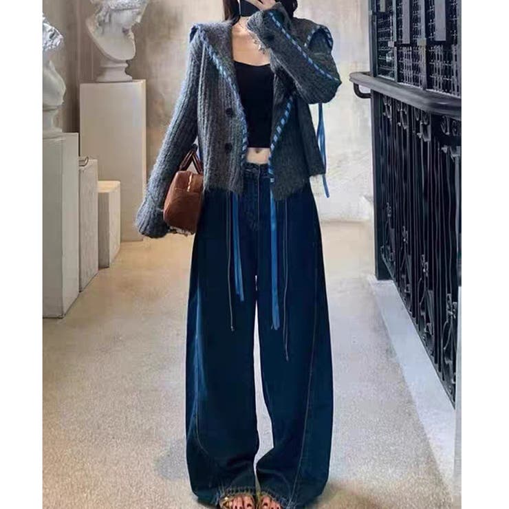 【2025AW新作】セーラーカラー配色リボンカーディガン | CLOTHY | 詳細画像21 