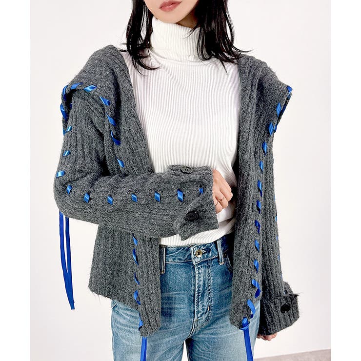 【2025AW新作】セーラーカラー配色リボンカーディガン | CLOTHY | 詳細画像3 