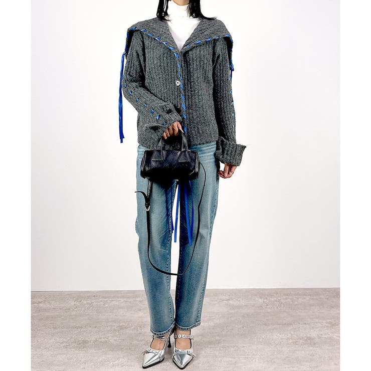 【2025AW新作】セーラーカラー配色リボンカーディガン | CLOTHY | 詳細画像8 