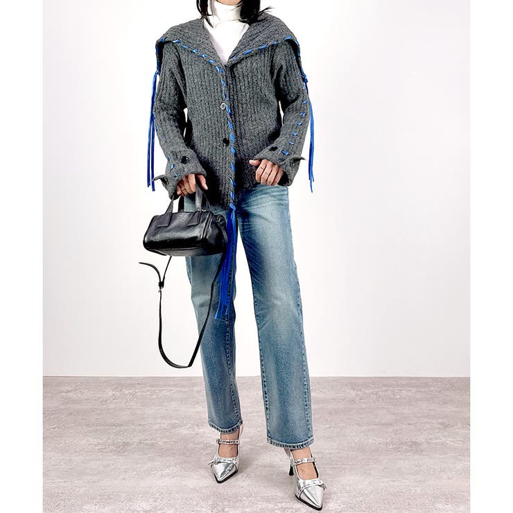 【2025AW新作】セーラーカラー配色リボンカーディガン | CLOTHY | 詳細画像9 