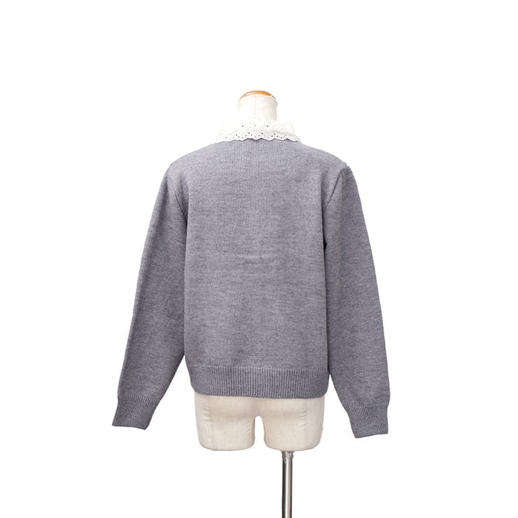 【2025AW新作】襟レースニットカーディガン | CLOTHY | 詳細画像20 