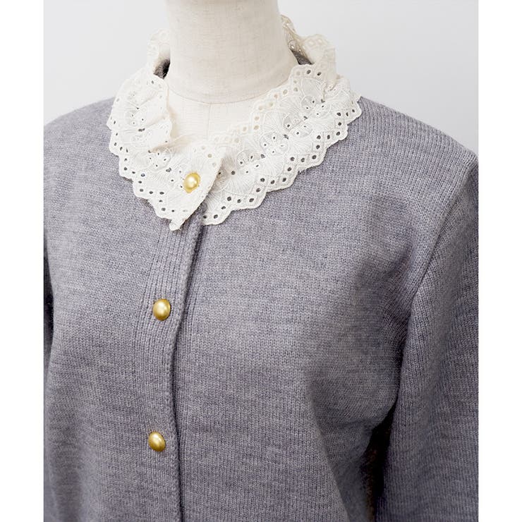 【2025AW新作】襟レースニットカーディガン | CLOTHY | 詳細画像21 