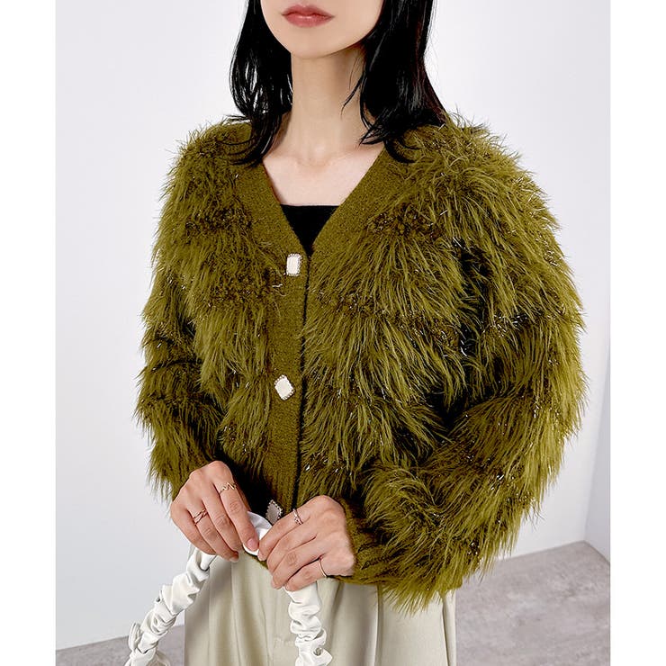 【2025AW新作】フリンジシャギーニットカーディガン | CLOTHY | 詳細画像10 