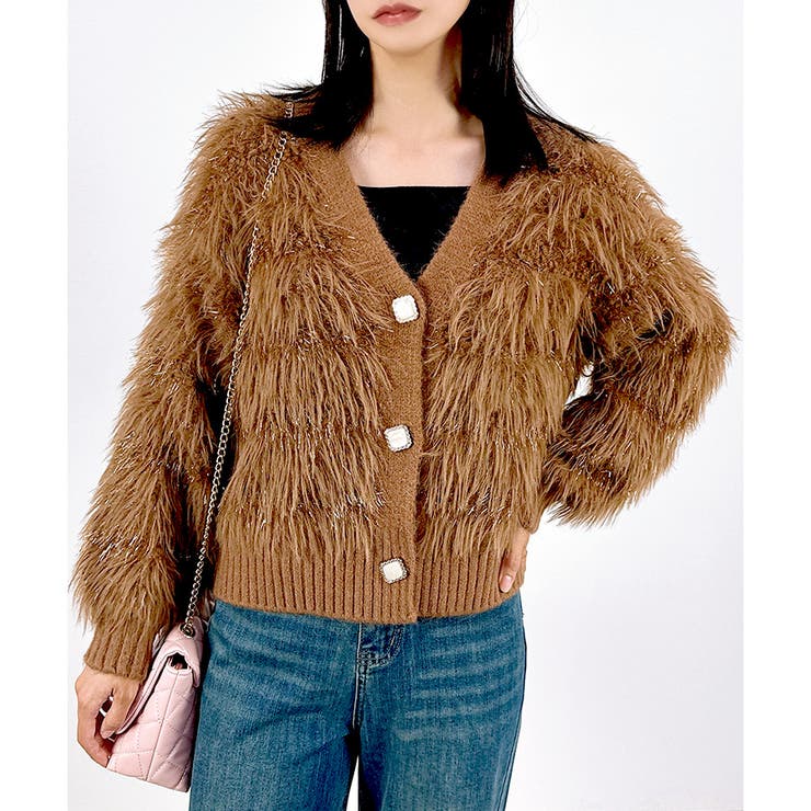 【2025AW新作】フリンジシャギーニットカーディガン | CLOTHY | 詳細画像14 