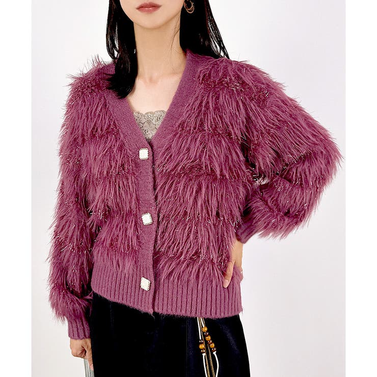 【2025AW新作】フリンジシャギーニットカーディガン | CLOTHY | 詳細画像3 