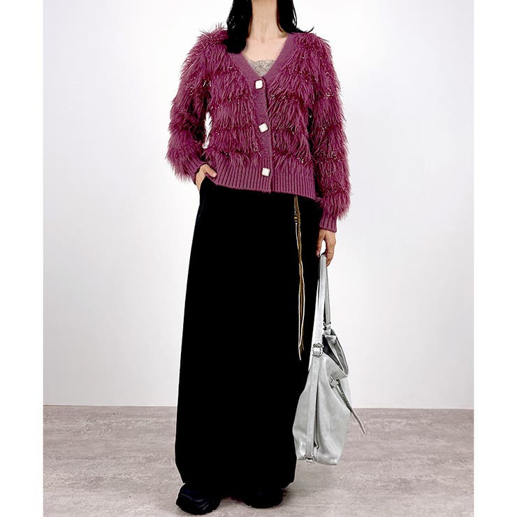 【2025AW新作】フリンジシャギーニットカーディガン | CLOTHY | 詳細画像6 