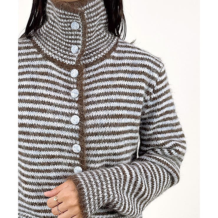 【2025AW新作】ボーダー襟付きカーディガン | CLOTHY | 詳細画像10 