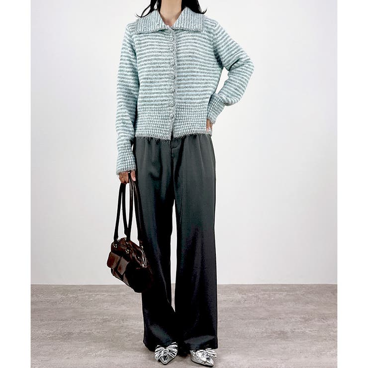 【2025AW新作】ボーダー襟付きカーディガン | CLOTHY | 詳細画像15 