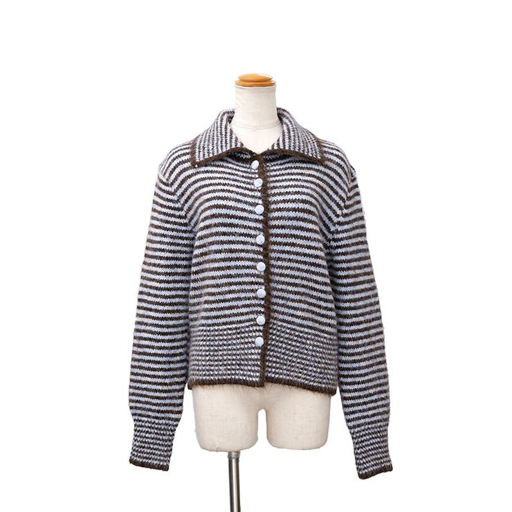 【2025AW新作】ボーダー襟付きカーディガン | CLOTHY | 詳細画像18 