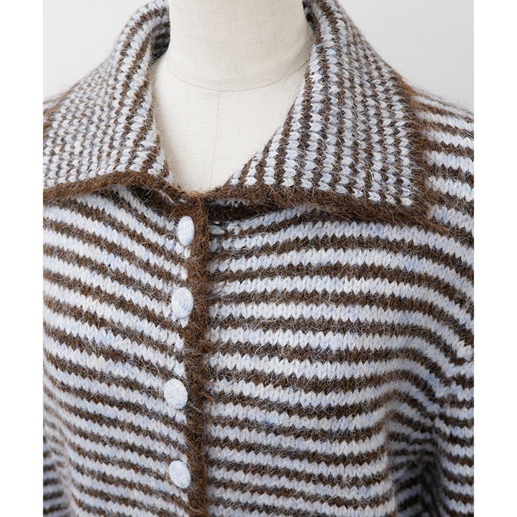 【2025AW新作】ボーダー襟付きカーディガン | CLOTHY | 詳細画像21 