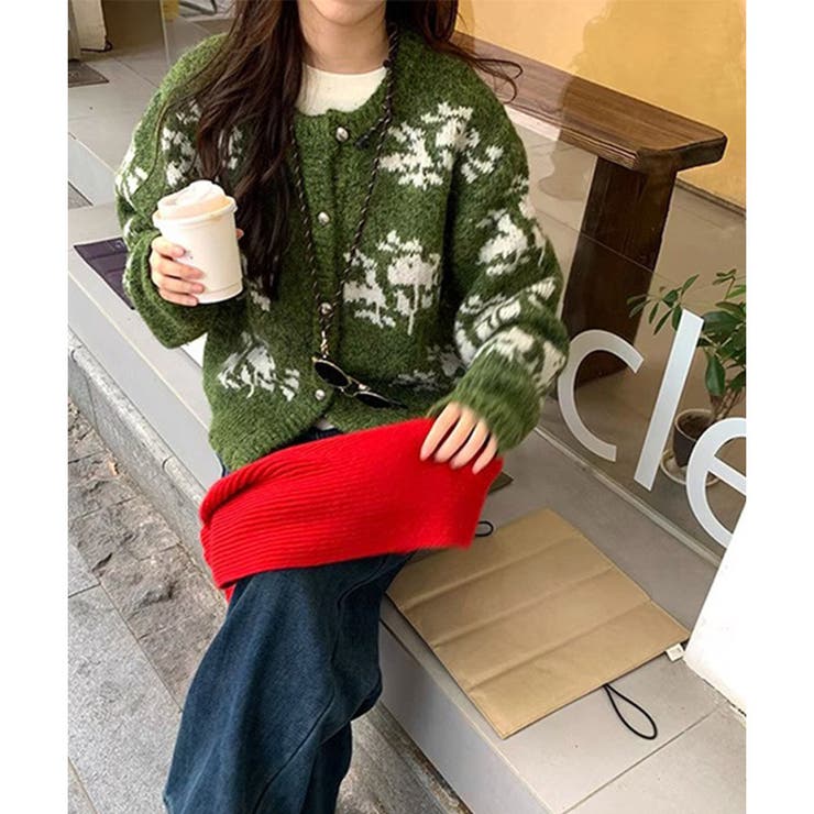 【2025AW新作】レトロノルディック柄カーディガン | CLOTHY | 詳細画像5 