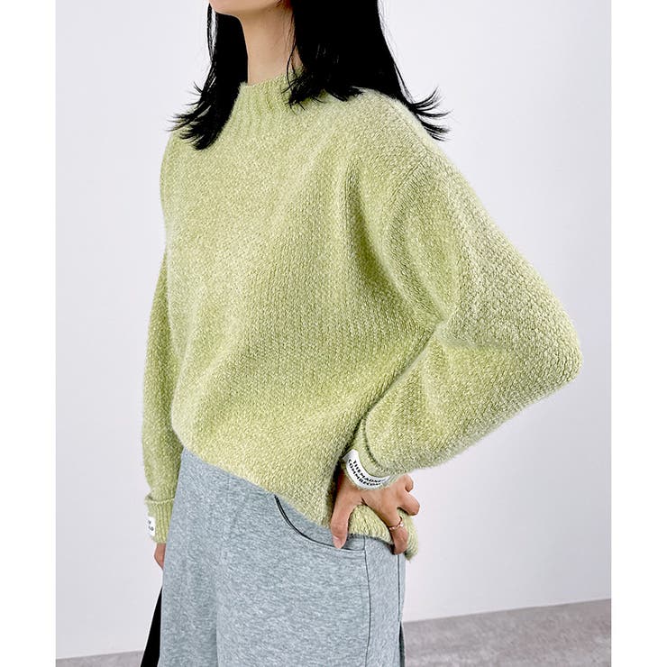 【2025AW新作】カフスラベルハイネックニットトップス | CLOTHY | 詳細画像4 