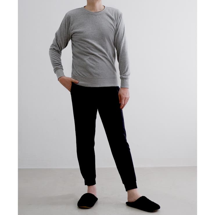 杢グレー×ブラック(Men) | 【新色入荷】綿混スウェットセットアップ | CLOTHY