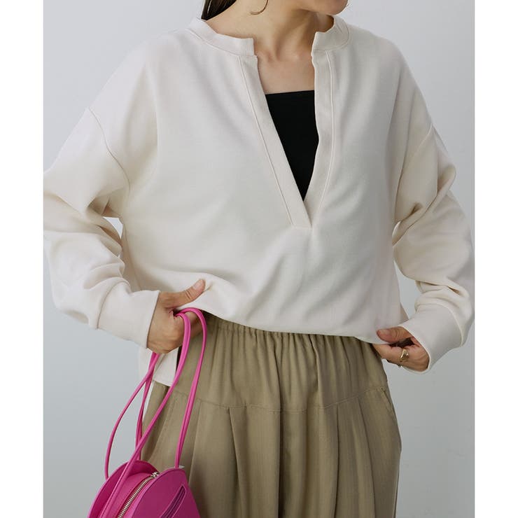 アイボリー | 【アウトレット】キーネックトップス | CLOTHY