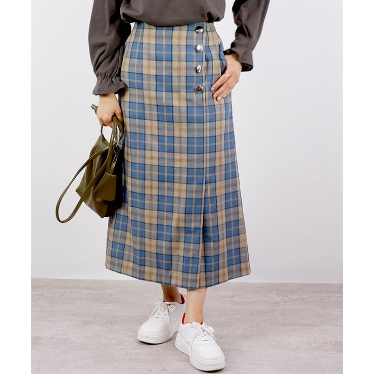 グリーン | 【2025SS新作】チェックナロースカート | CLOTHY