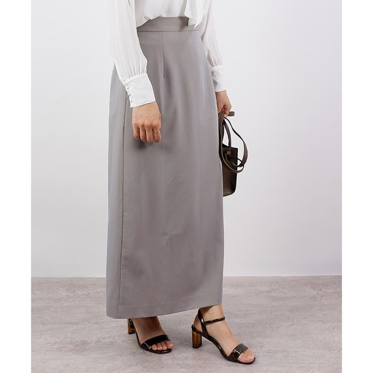 グレー | 【アウトレット】サイドボタントラペーズスカート | CLOTHY