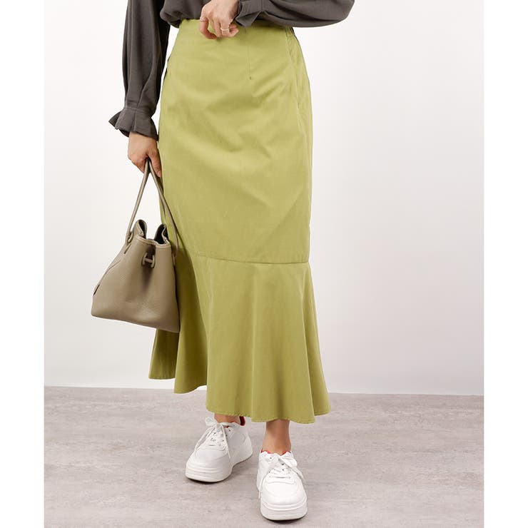 グリーン | 【アウトレット】スエード調マーメイドスカート | CLOTHY