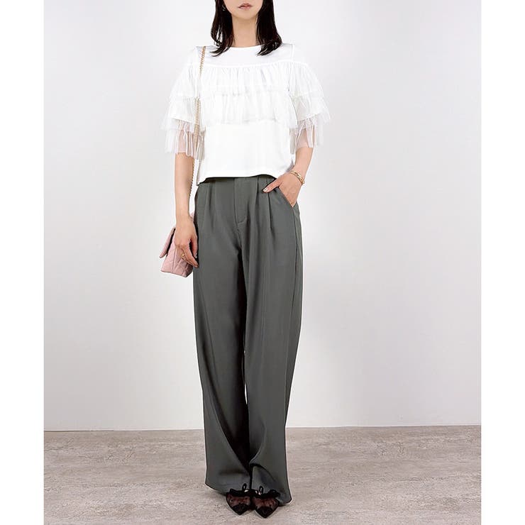 【2026SS新作】半袖チュールフリルカットソー | CLOTHY | 詳細画像11 