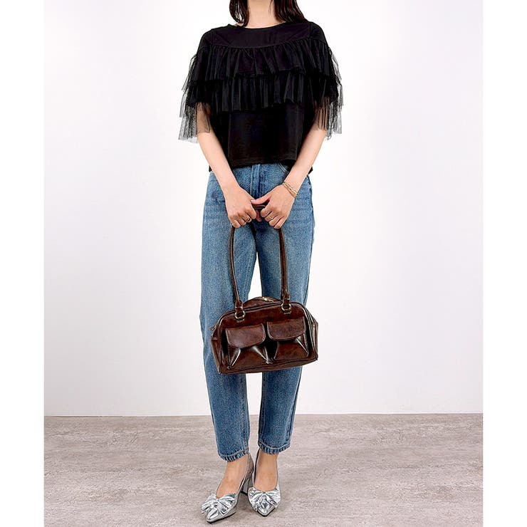 【2026SS新作】半袖チュールフリルカットソー | CLOTHY | 詳細画像7 