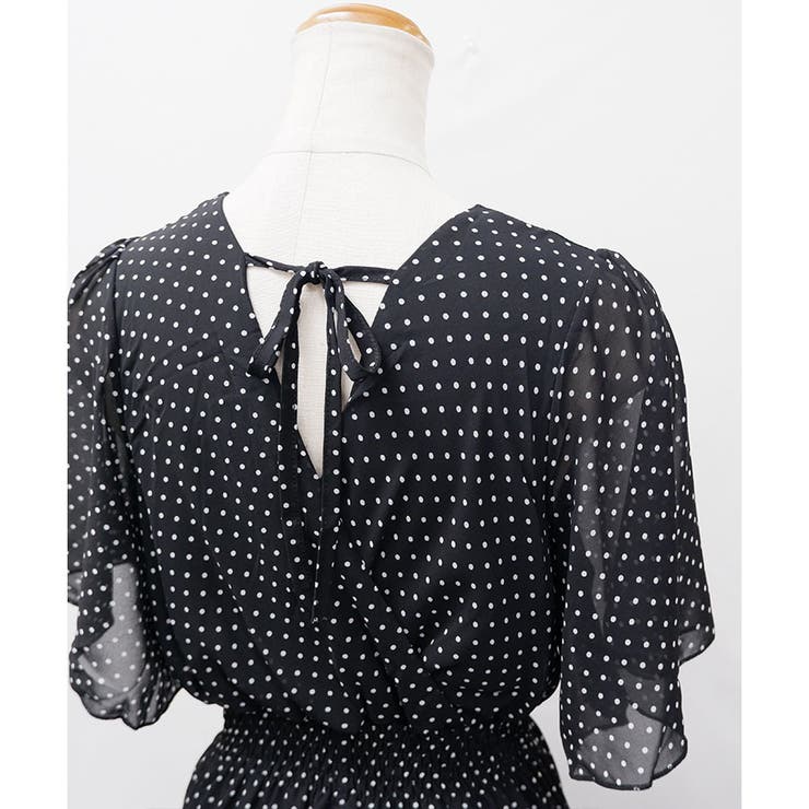 【2026SS新作】ドットカシュクールフレアスリーブワンピ | CLOTHY | 詳細画像15 