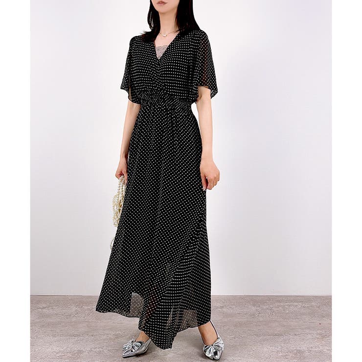 【2026SS新作】ドットカシュクールフレアスリーブワンピ | CLOTHY | 詳細画像7 