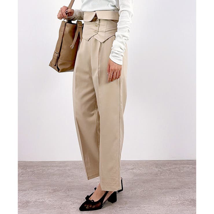 【2026SS新作】2WAYビスチェベルト付きワイドパンツ | CLOTHY | 詳細画像4 