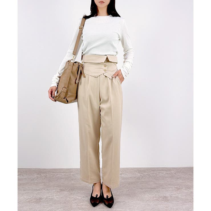 【2026SS新作】2WAYビスチェベルト付きワイドパンツ | CLOTHY | 詳細画像6 