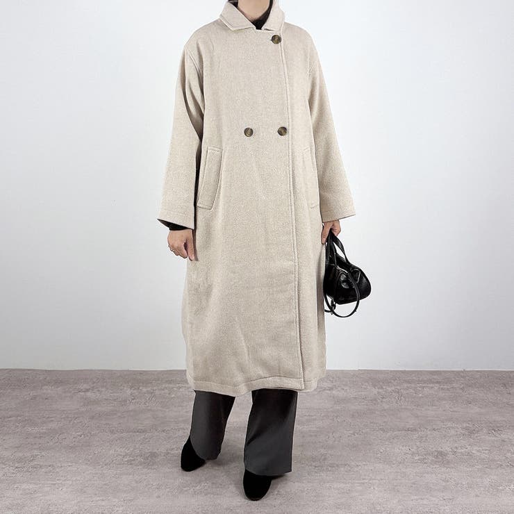 ベージュ | 【2026AW新作】ウール混テーラードコート | CLOTHY