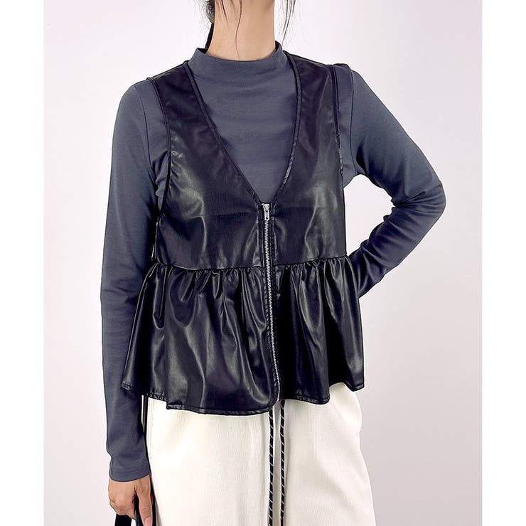 コットン100％】長袖プチハイネックTシャツ[品番：LOSW0000473