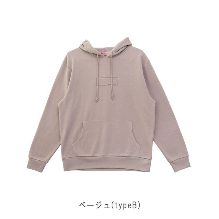 TCスウェット】男女兼用シンプル刺繍パーカー[品番：LOSW0008827