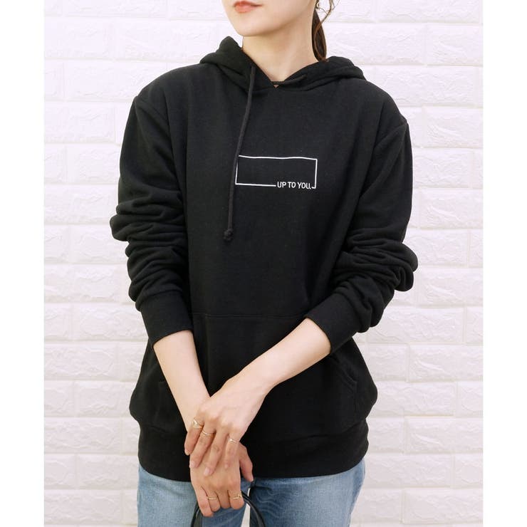 TCスウェット】男女兼用シンプル刺繍パーカー[品番：LOSW0008827