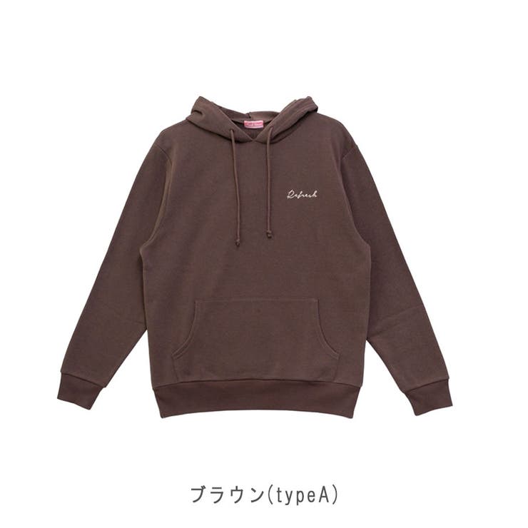 TCスウェット】男女兼用シンプル刺繍パーカー[品番：LOSW0008827