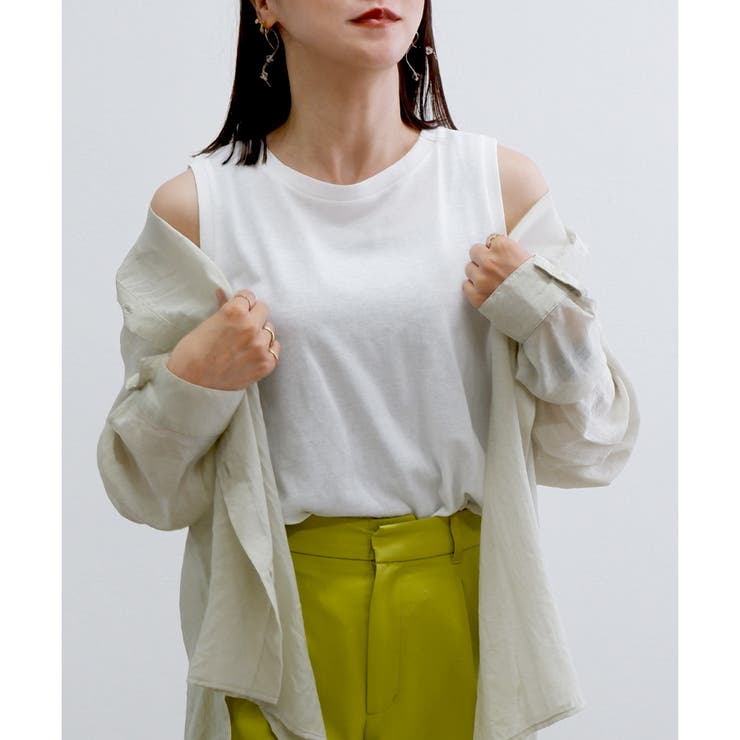 オフホワイト | 【TC天竺】ラウンドへムタンクトップ | CLOTHY