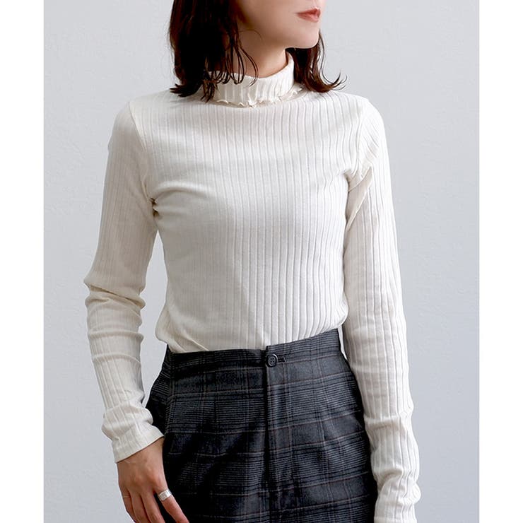 アイボリー | 【ワイドリブ】メロウタートルロンT | CLOTHY