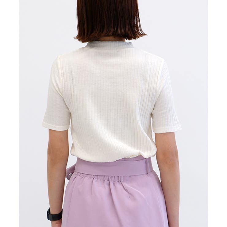 PLEATSPLEASE サーモンピンク　 ハイネック Tシャツ 半袖 □残りわずか□半袖プチハイネックTシャツ[品番：LOSW0008721]｜CLOTHY