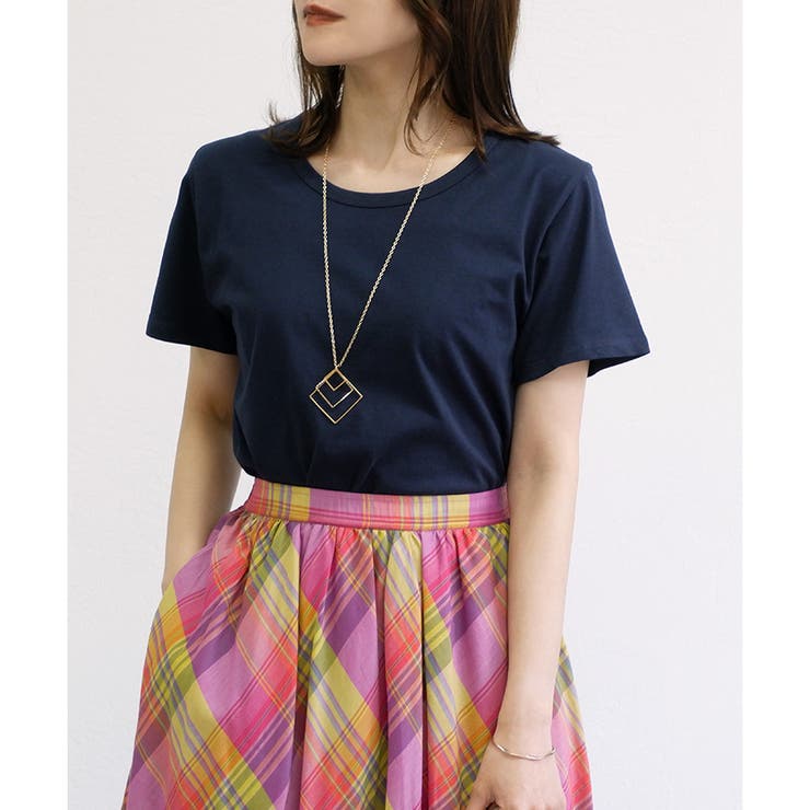 NILI LOTAN ダメージ加工 コットン Tシャツ【関税なし】 コットン100%】シルケット加工無地Tシャツ[品番:LOSW0008881