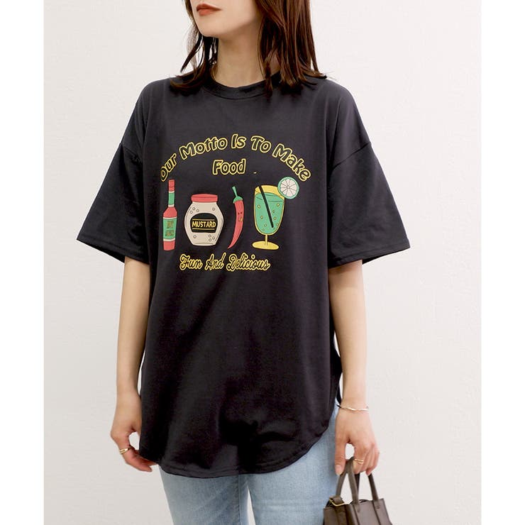 TC天竺】アメリカンロゴ裾カーブTシャツ[品番：LOSW0008884