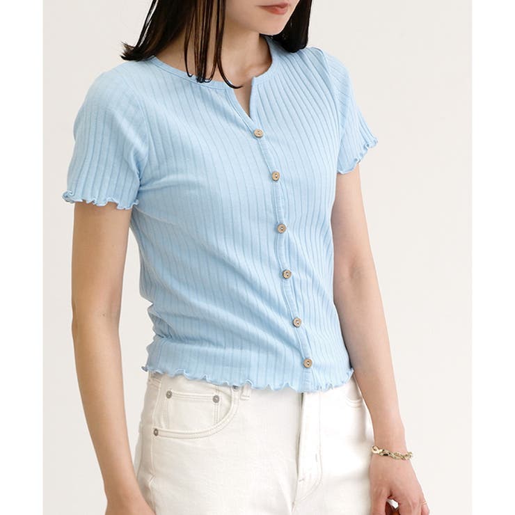 【ワイドリブ】2WAYボタンカーデ 2WAYTシャツ | CLOTHY | 詳細画像21 