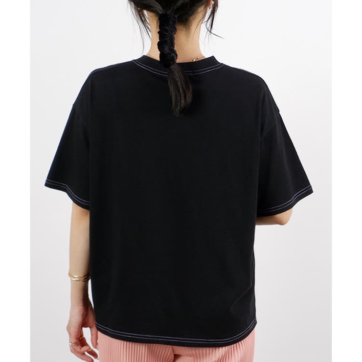 2025SS新作】配色ステッチTシャツ[品番：LOSW0009015]｜CLOTHY